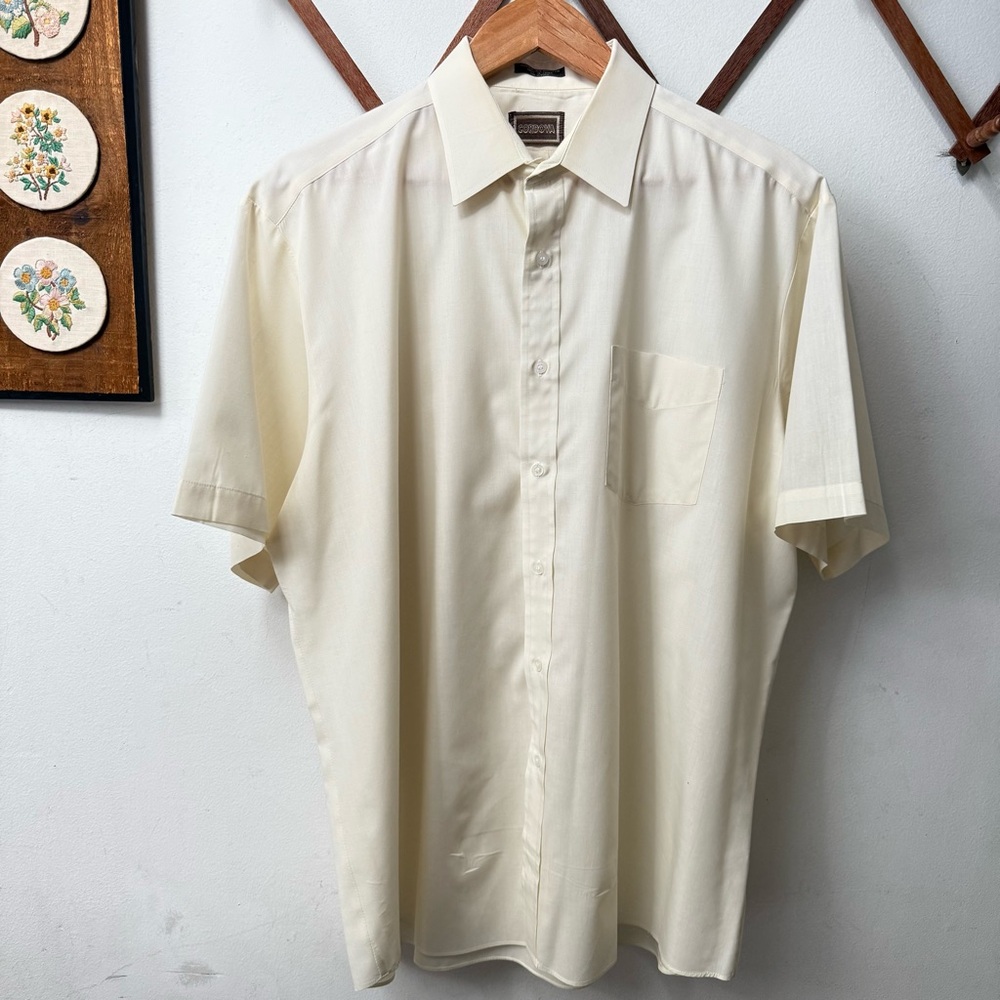 Vintage Cordova Cream Short Sleeve Dress Shirt Shirt